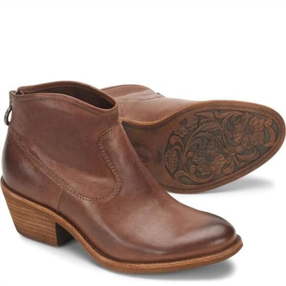 SOFFT AISLEY WESTERN LEATHER ANKLE BOOT BOOTIE CAFFE (BROWN) SIZE 7 WITH BOX - Picture 1 of 15